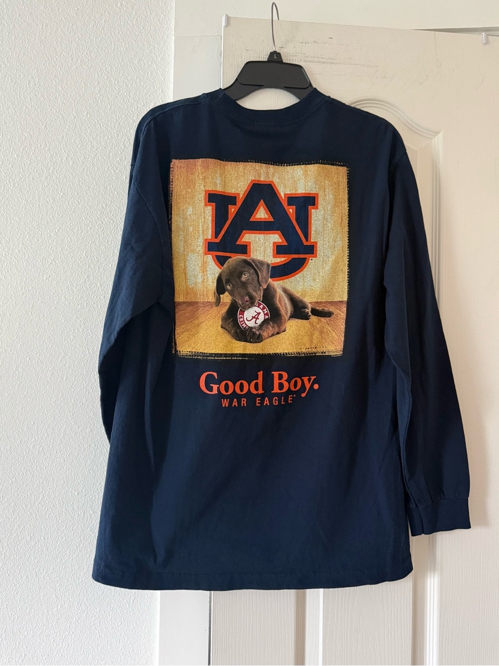 Auburn Tigers Good Boy War Eagle Dog Long Sleeve Shirt Men’s L Navy NCAA
